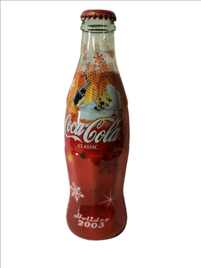 Coca-Cola Classic Holiday Glass Bottle - Red 2003